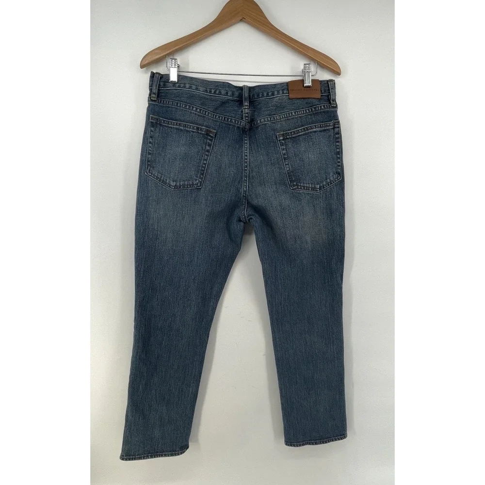 Brooks Brothers Jeans Mens 36 (FITS 33x29) Straight Faded Whiskered Denim Preppy
